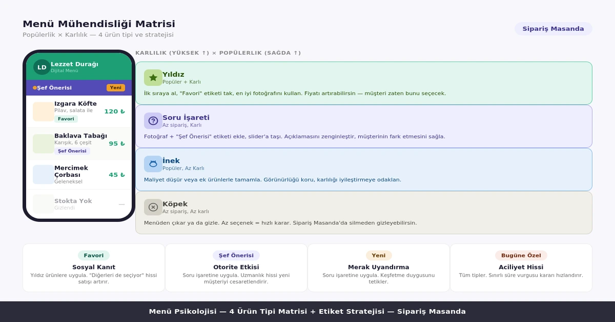 Menü Psikolojisi: Hangi Ürünleri Öne Çıkarmak Ciroyu Artırır?