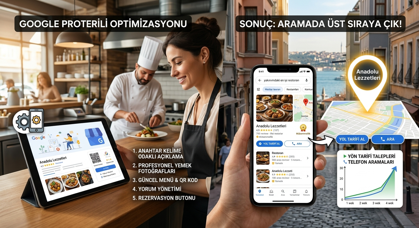 Google Maps Restoran Optimizasyonu: Yakınımdaki Restoran Aramasında Üst Sıraya Çık